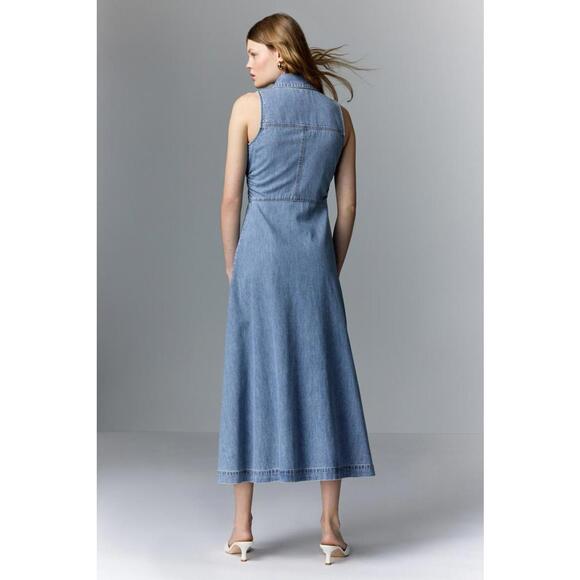 Veronica Beard Blue Fuller Midi Dress Size 6 with Fabric Snags - Picture 2 of 8